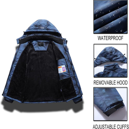 Men'S Ski Jacket Warm Winter Waterproof Windbreaker Hooded Raincoat Snowboarding Jackets